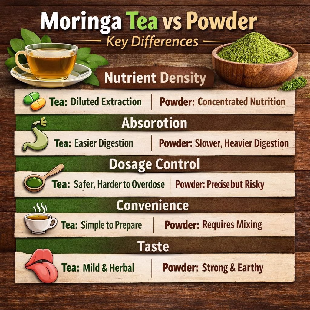 Moringa Tea vs Powder